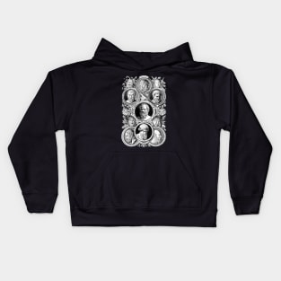 Engraving From 1882 Featuring Ancient Greek Authors Kids Hoodie